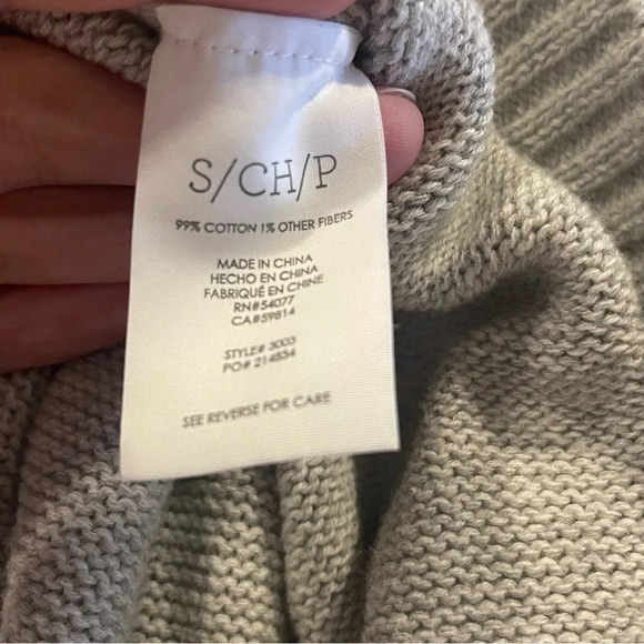 CAbi Glacier Cable Kit‎ Poncho Gray Pullover Sweater Size Small Style 3003 - Picture 5 of 12